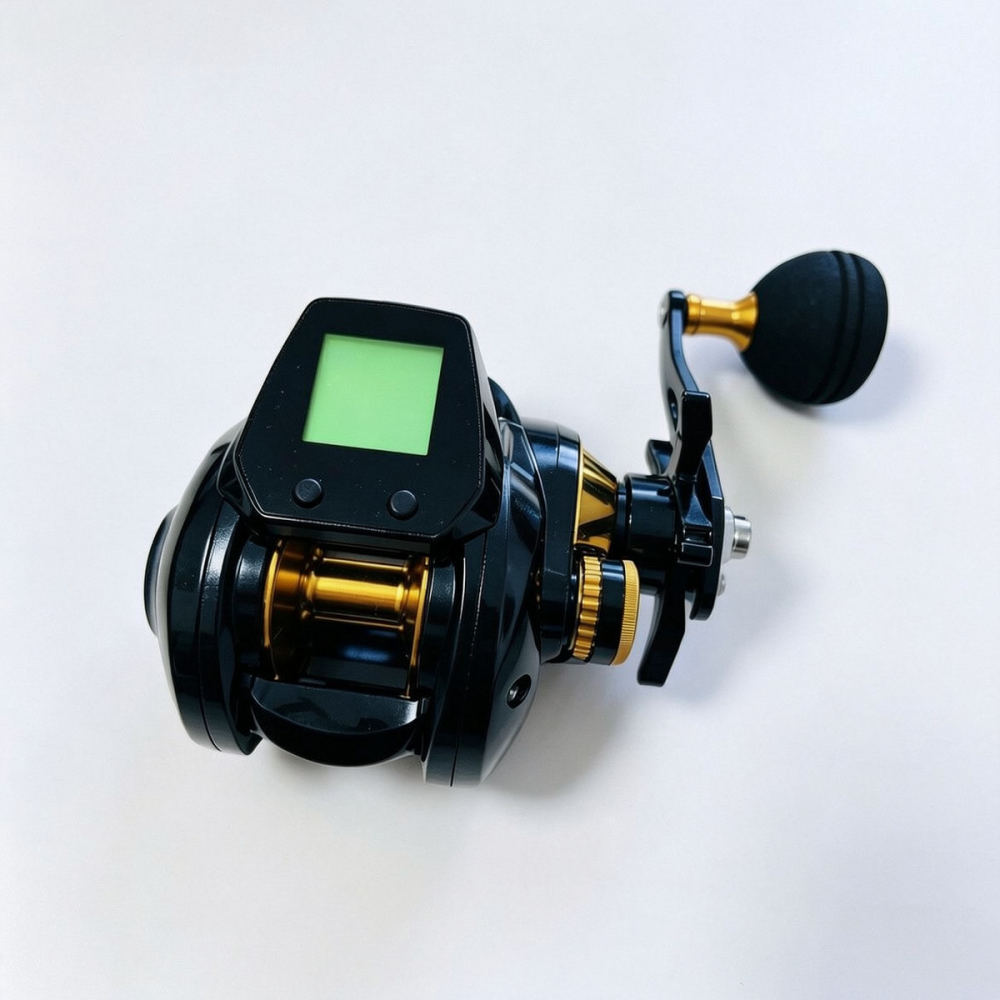 Trolling Reel - รอกตกปลาอิเล็กทรอนิกส์แบบเบทคาสติ้ง ดีไซน์สปูลลึก จอแสดงผลความลึกแบบดิจิทัล สำหรับ Wild Wolf
