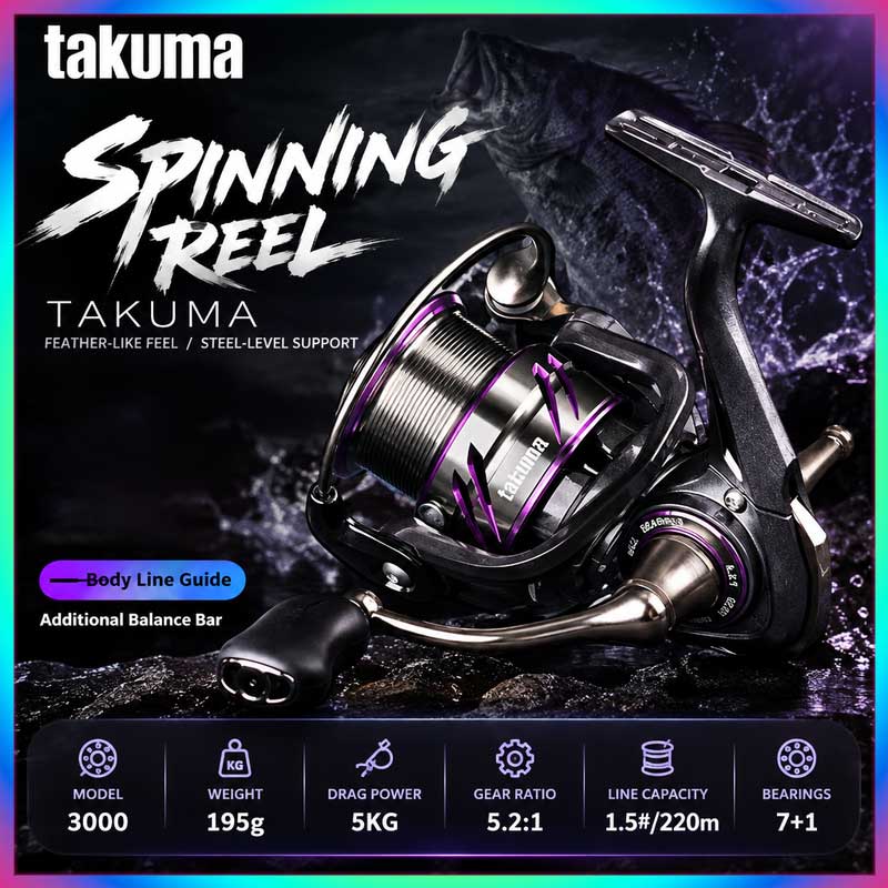 รอกสปินนิ่งน้ำหนักเบา Takuma L - Trolling Reel บทวิจารณ์และราคา
